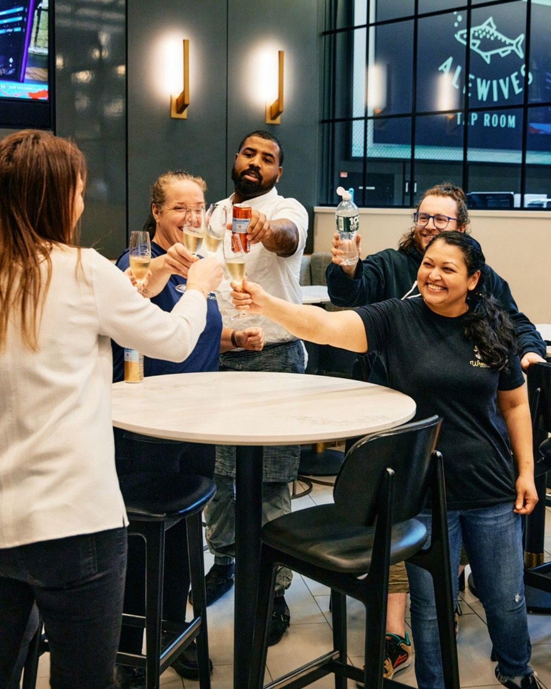 Food truck team celebrating or morale moment