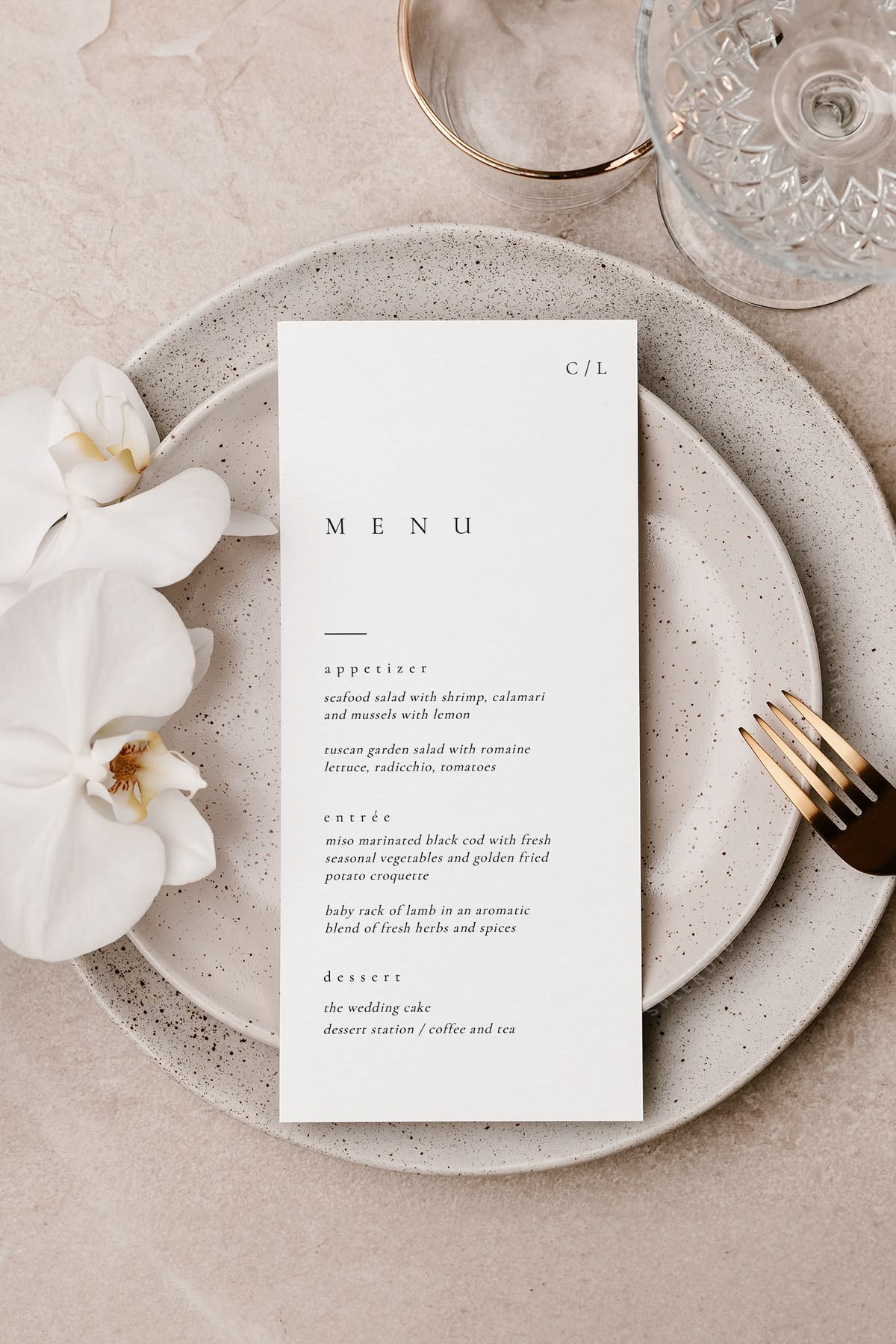 Catering menu items designed for group service