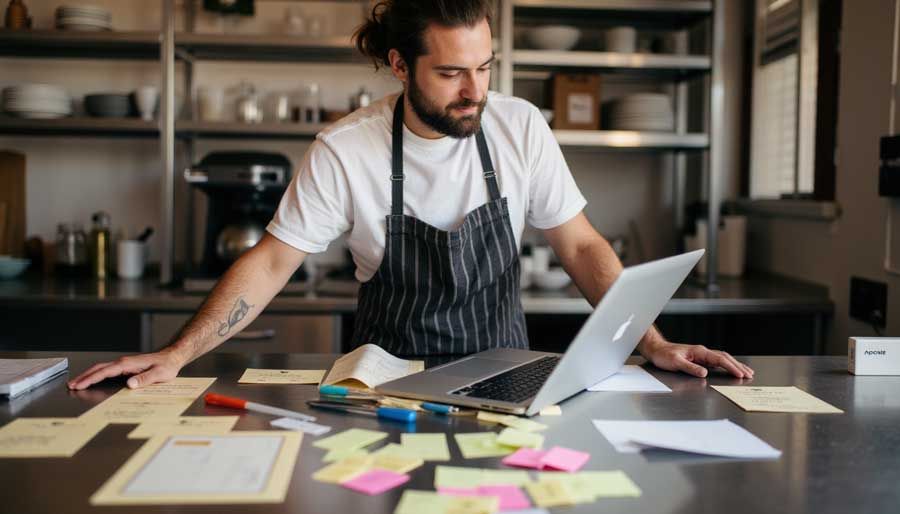 Corporate catering buffet lunch setup for an office