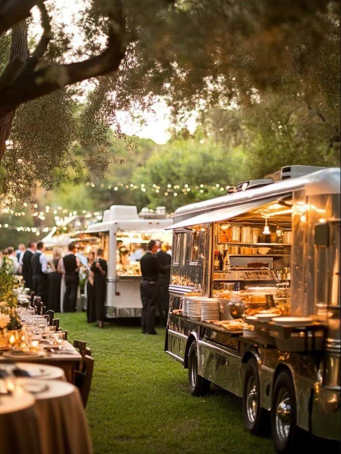 Food truck catering preparation