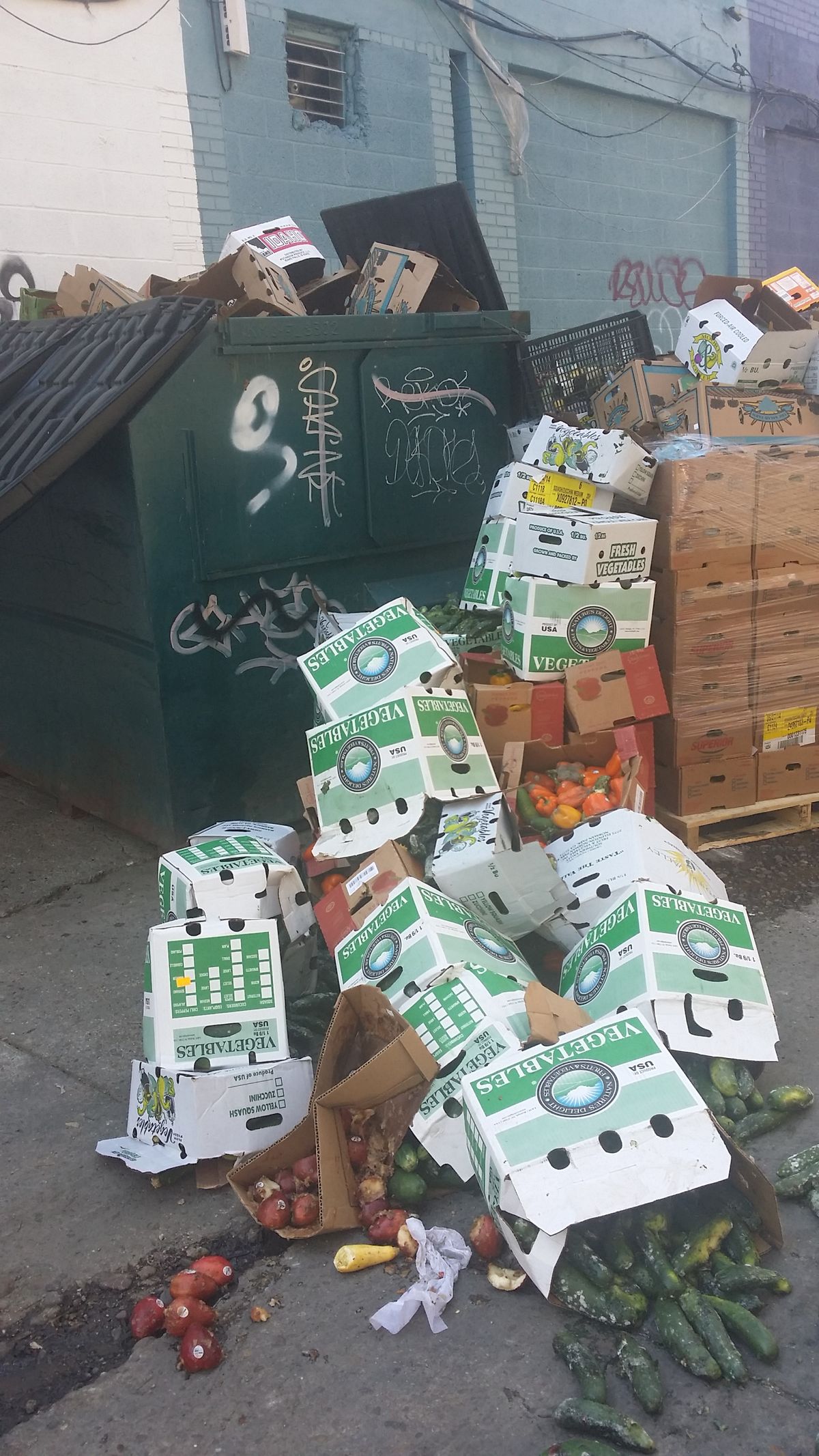 Tossing prepped food at end of shift