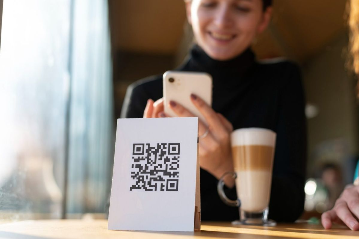 QR code for ordering at a food truck