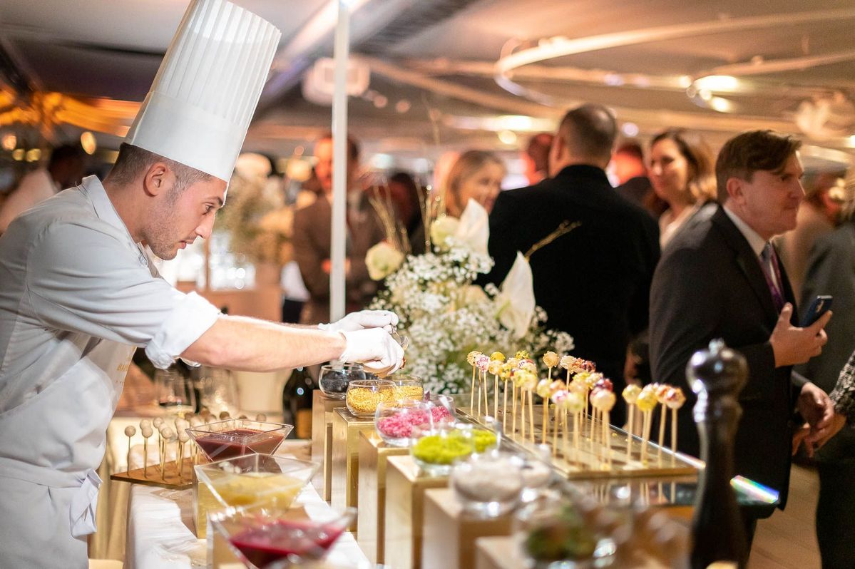 Food truck catering setup with strategic pricing