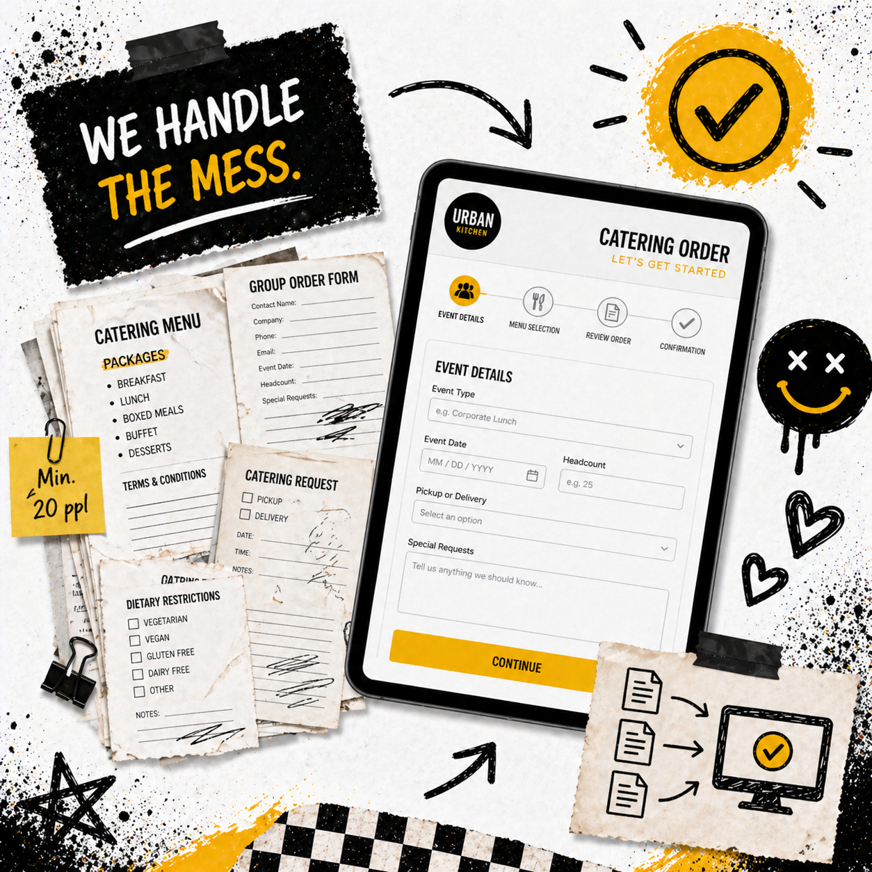 Person working at a desktop monitor with website code open