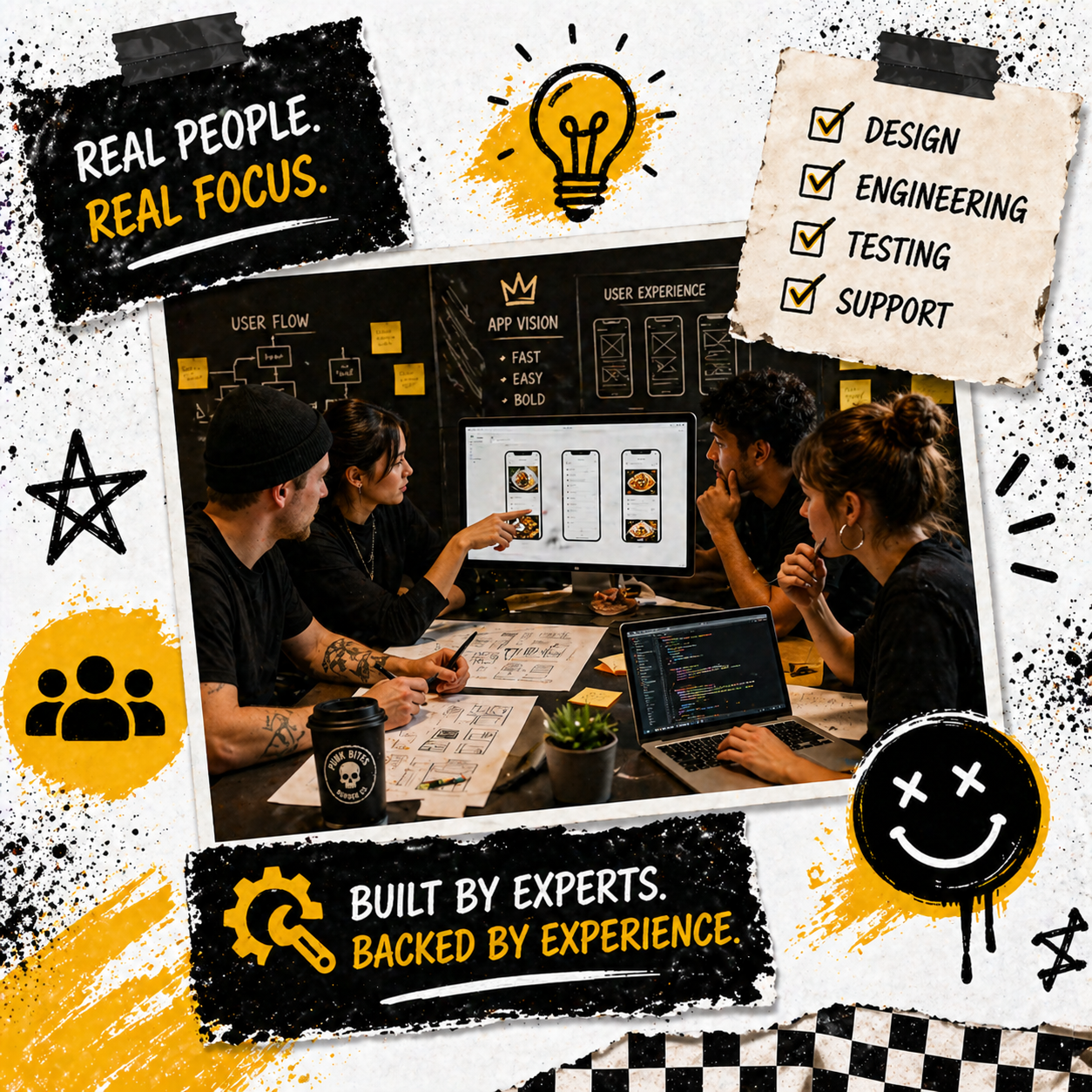 Phone screen showing restaurant order management cards