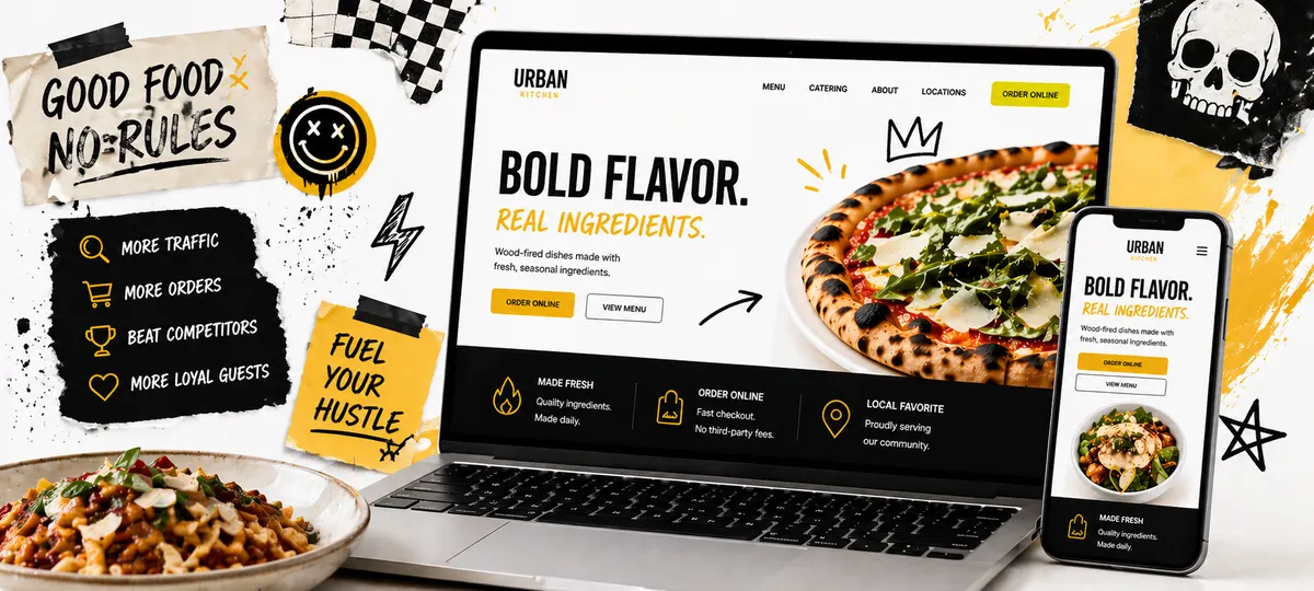 Restaurant website sample homepage