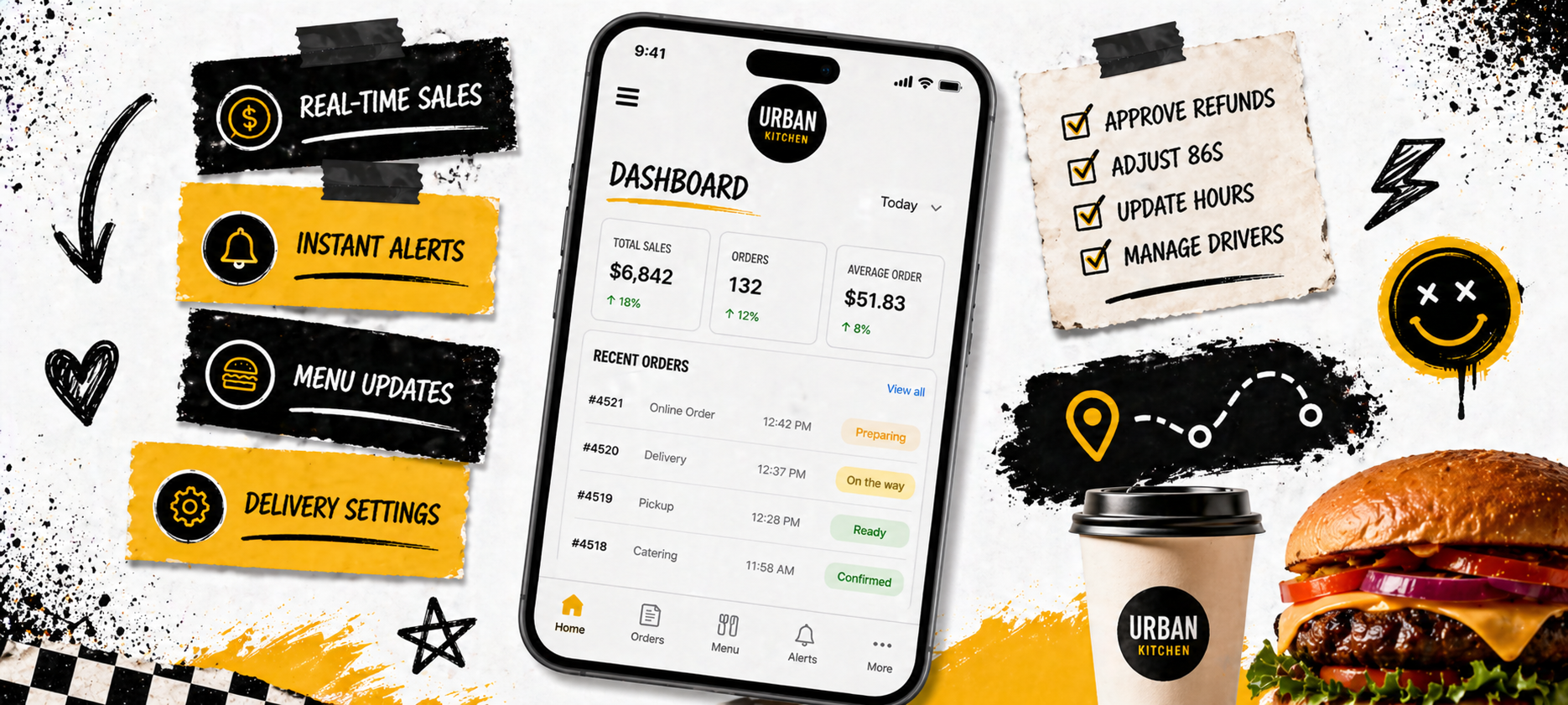 Mobile app for restaurant operators