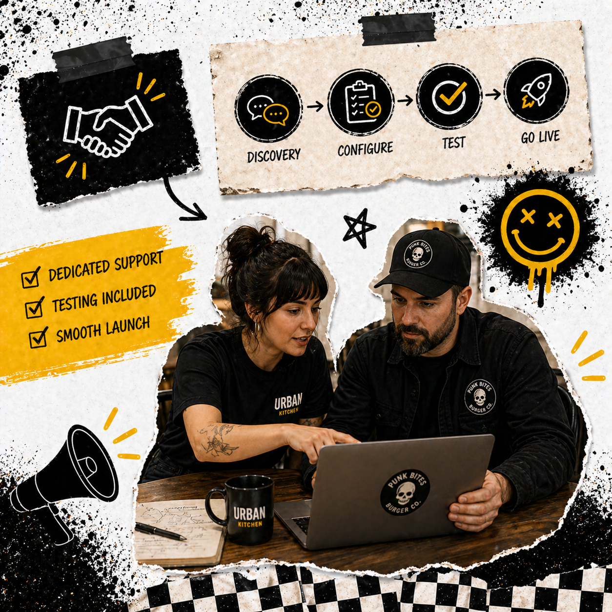 Person working at a desktop monitor with website code open