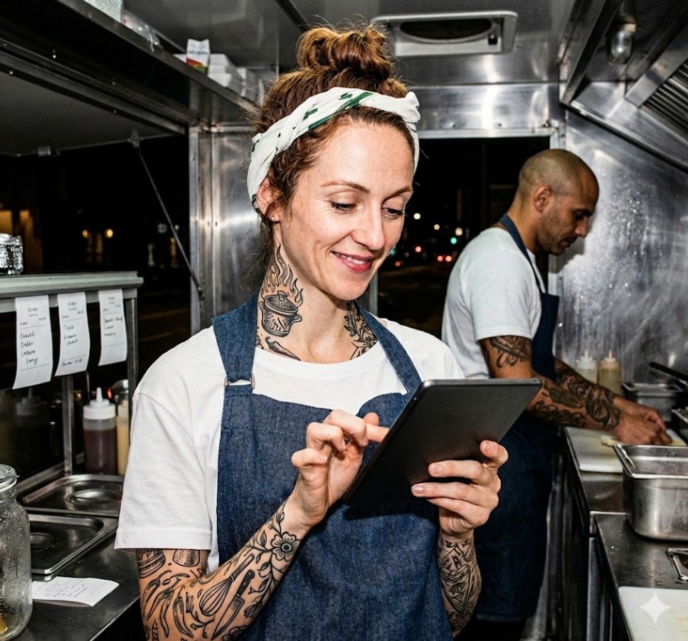 Cafe counter with sandwiches and drinks on display