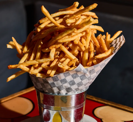 Fries and drink upsell shown in the checkout mockup